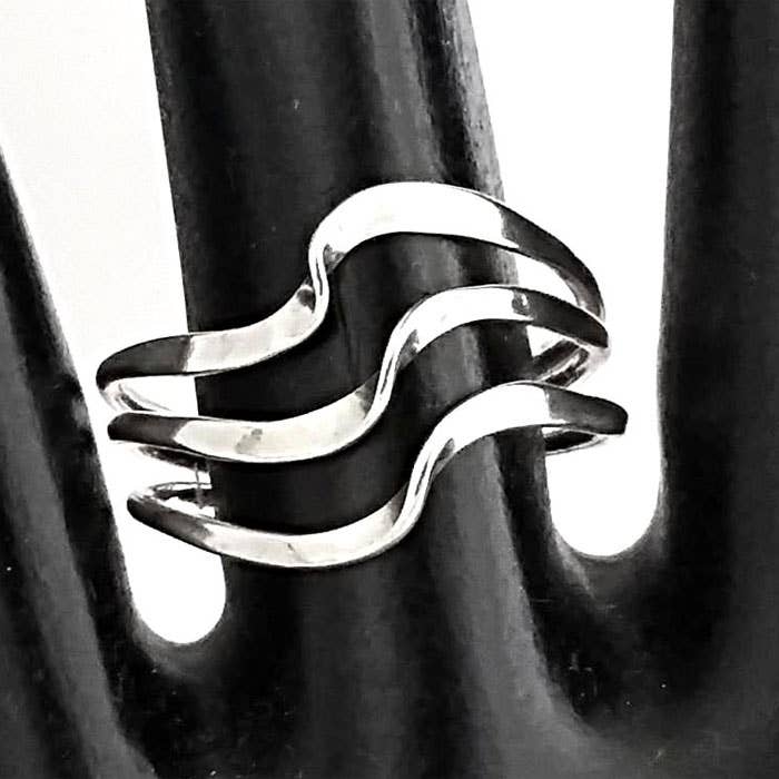 Silver Wave Rings