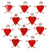 Set of 10 Dancing Girl Heart Body Pins in Red - Creative Alternatives