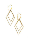 Rhombus Dangle Earrings - Gold