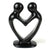 Soapstone Lovers Heart Black - 6 Inch