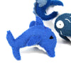 Nautical Shark, Whale &amp; Seahorse Felt Napkin Rings, Set of 4