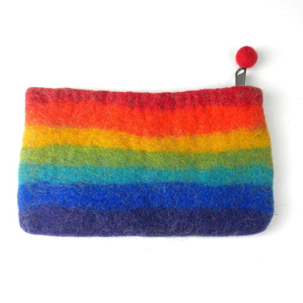 Handmade Felt Rainbow Clutch - Global Groove (P)