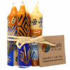 Hand-Painted 4&quot; Dinner or Shabbat Candles, Set of 4  (Durra Design)