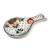 Handmade Pottery Spoon Rest, Dots &amp; Flowers - Encantada