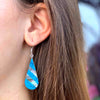 Abalone &amp; Turquoise Striped Teardrop Earrings