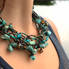 Chunky Stone Necklace - Turquoise - Lucias Imports (J)