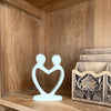 Handcrafted Soapstone Lover&#39;s Heart Sculpture in White - Smolart