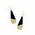 Brass & Black Horn Bisected Teardrop Earrings