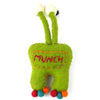 Hand Felted Green Tooth Monster with Bug Eyes (IS)
