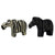 Zebra Soapstone Sculptures, Set of 2