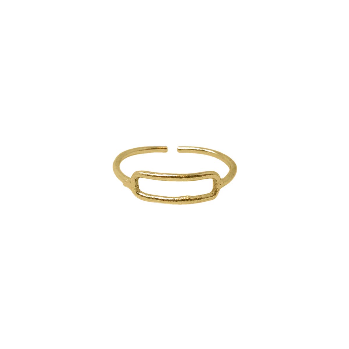 Rippled Rectangle Ring - Gold