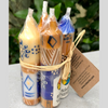 Hand-Painted 4&quot; Dinner or Shabbat Candles, Set of 4  (Durra Design)