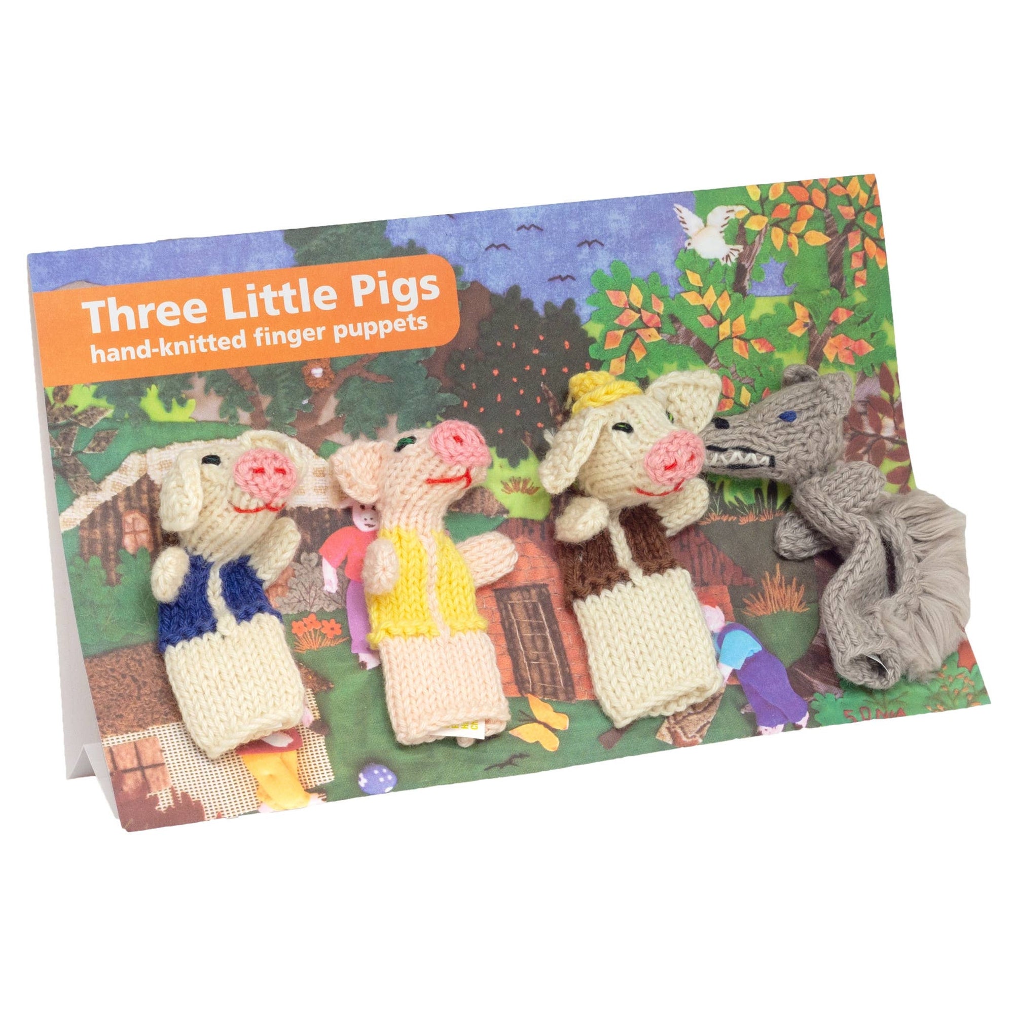 Three Little Pigs Story Pack of 4 - Organic Cotton Finger Puppets