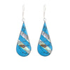 Abalone &amp; Turquoise Striped Teardrop Earrings