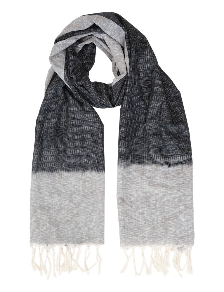 Black with Grey Timeless Ikat Scarf