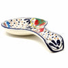 Handmade Pottery Spoon Rest, Dots &amp; Flowers - Encantada