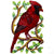 Cardinal Bird on Branch Painted Haitian Metal Drum Wall Art