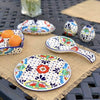 Handmade Pottery Spoon Rest, Dots &amp; Flowers - Encantada