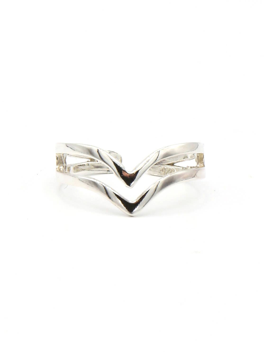Double V Sterling Silver Ring