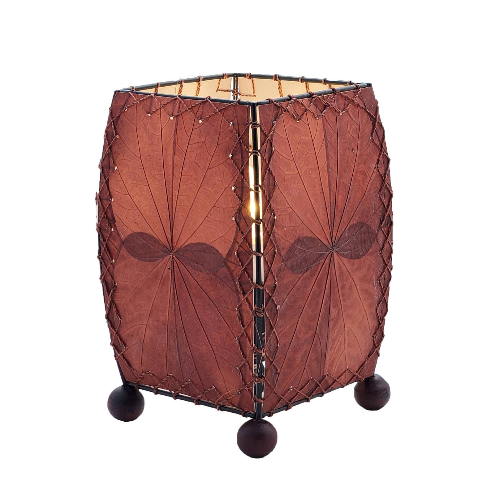 Mini Square Burgundy Lamp