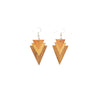 Tri-Tone Arrowhead Wood Earrings
