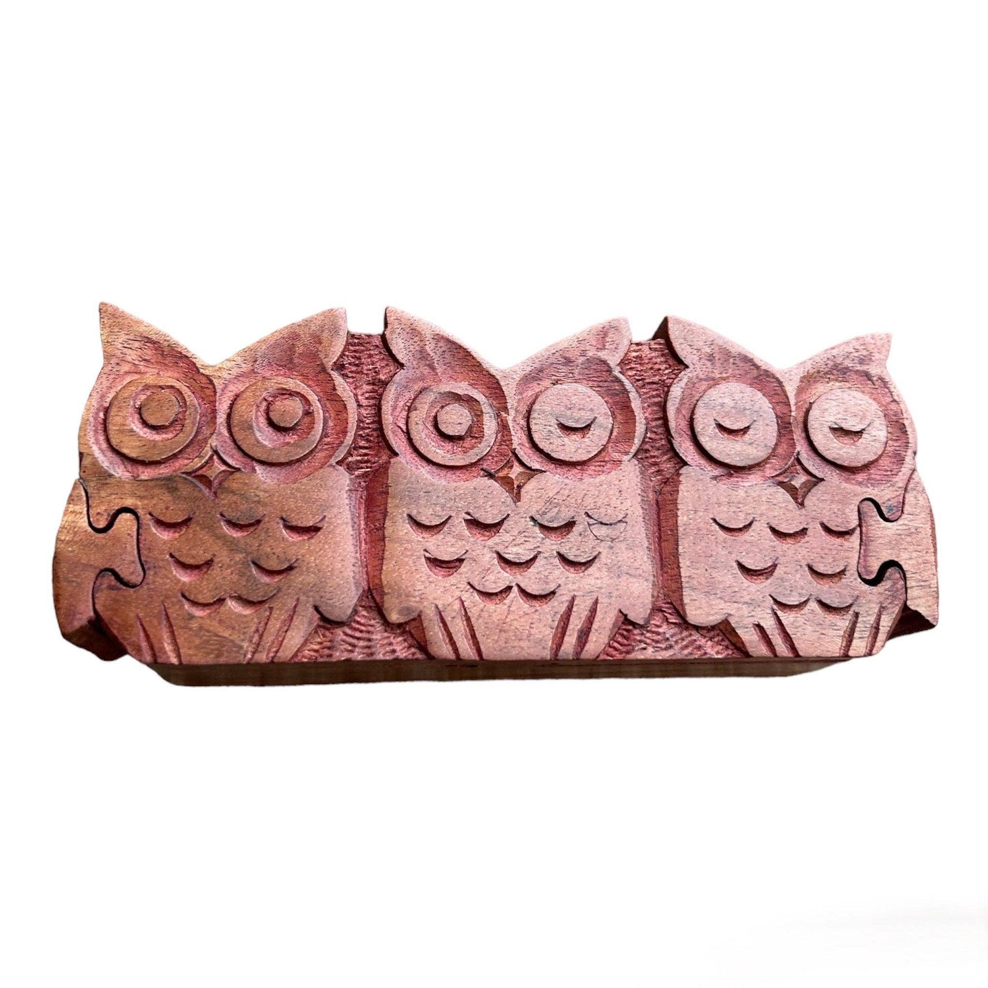 Three Owls Puzzle Box