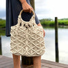 Macrame Bag with Wooden Handle