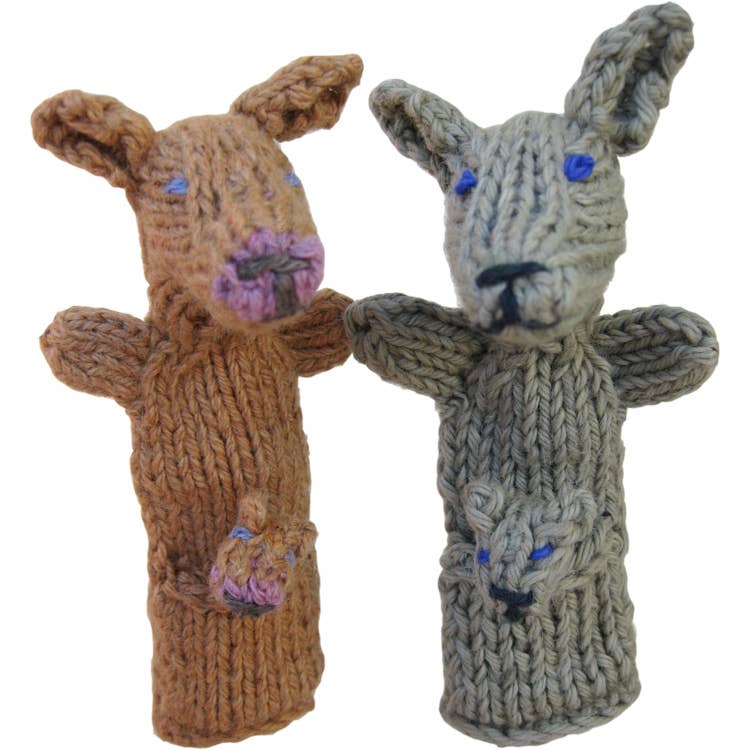 Kangaroo - Natural Organic Cotton Finger Puppet