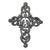 Metal Cross Wall Art, Ornate with Nativity Scene (9.5" x 12") - Croix des Bouquets (H)