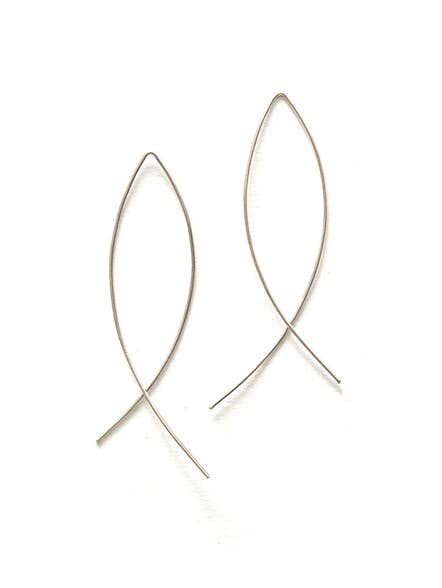 Cambered Sterling Hoop Earrings