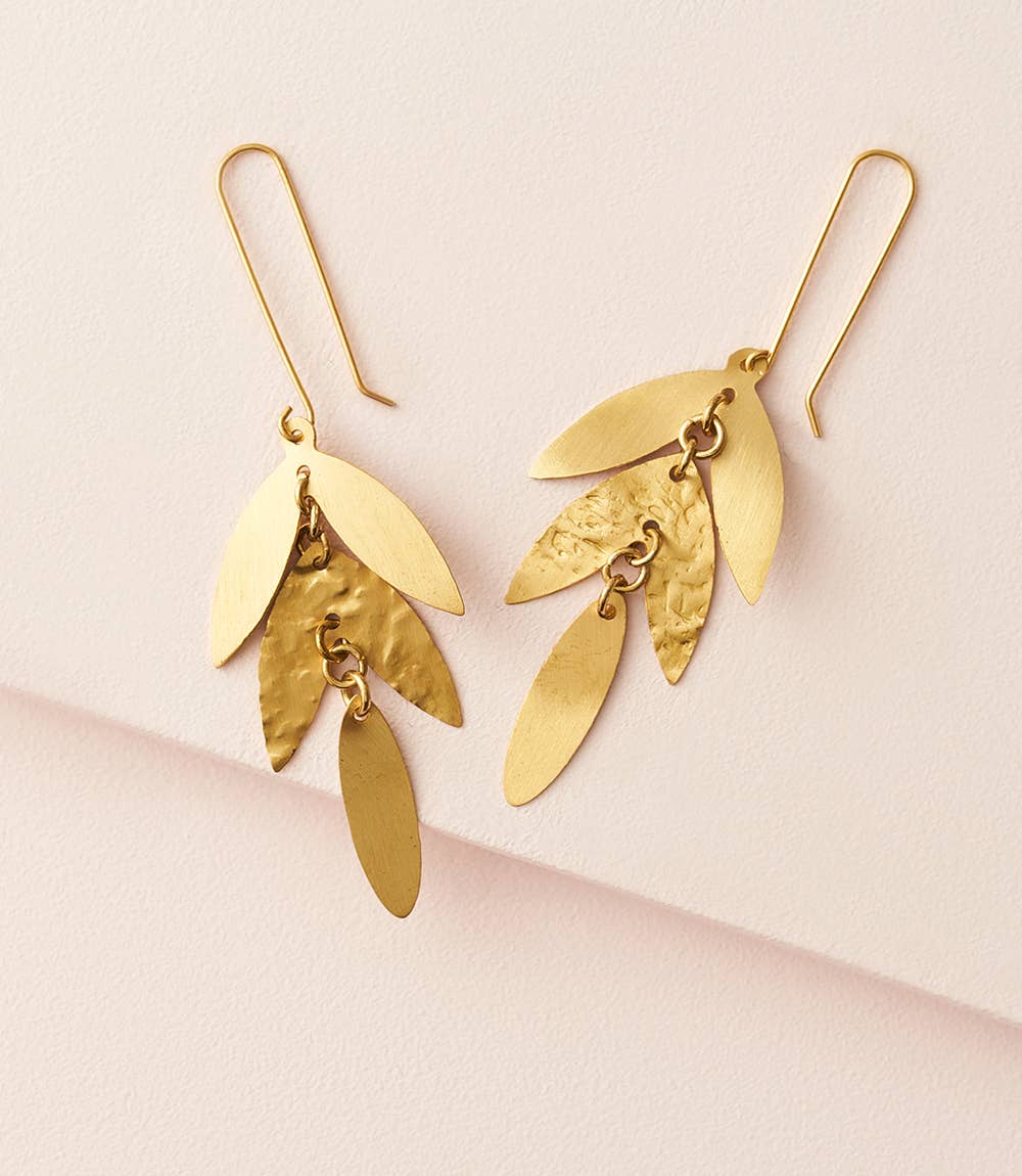 Chameli Earrings - Leaf Drop