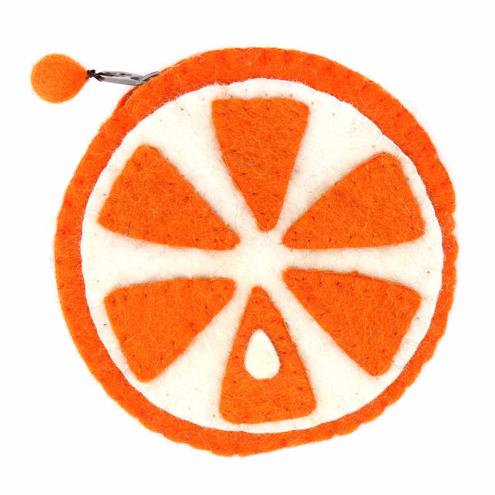 Handmade Felt Fruit Coin Purse - Orange - (IS)