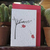 Growing Paper greeting card - Pink Birds (IS)