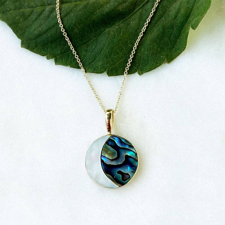 Crescent Moon Necklace - Brass, Indonesia