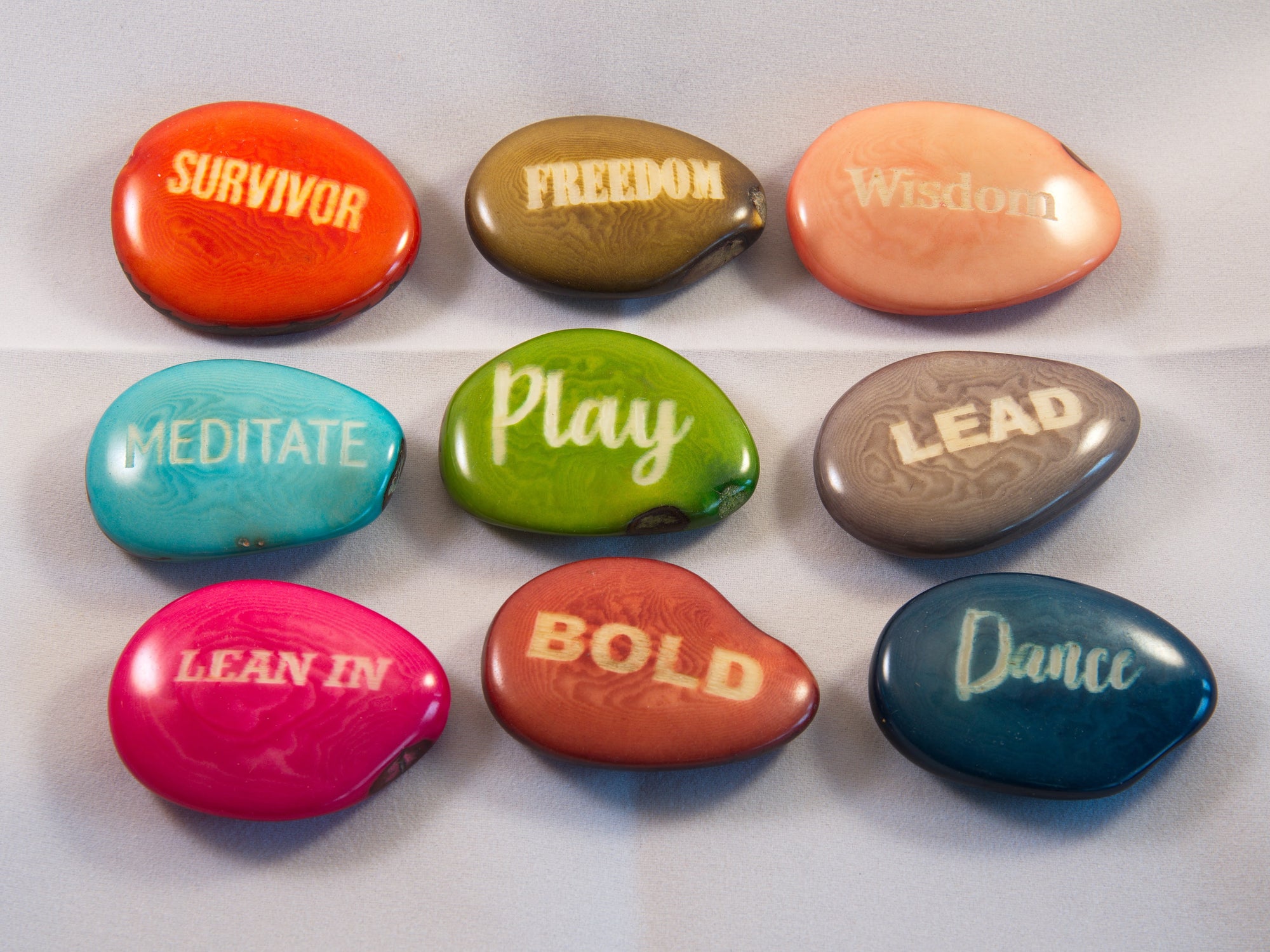 Seeds of Wisdom - Words carved in Tagua Nut from Ecuador (IS)