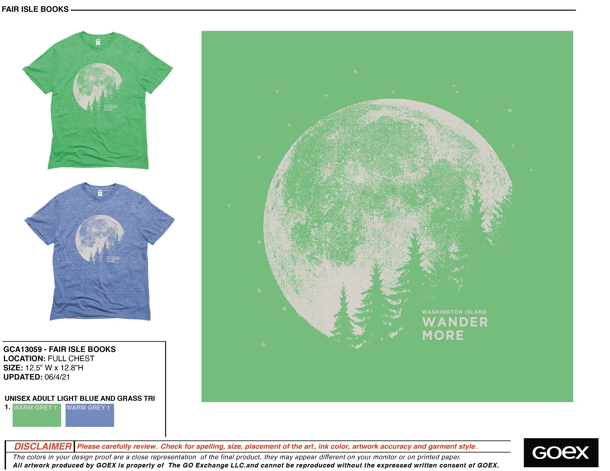 Washington Island Wander More Short Sleev Tee - Unisex  Triblend 3 color options (IS)