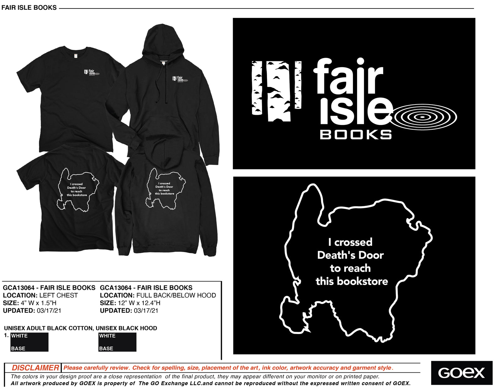 Hoodie Full Zip Death's Door Logo Charcoal Heather Unisex (IS)