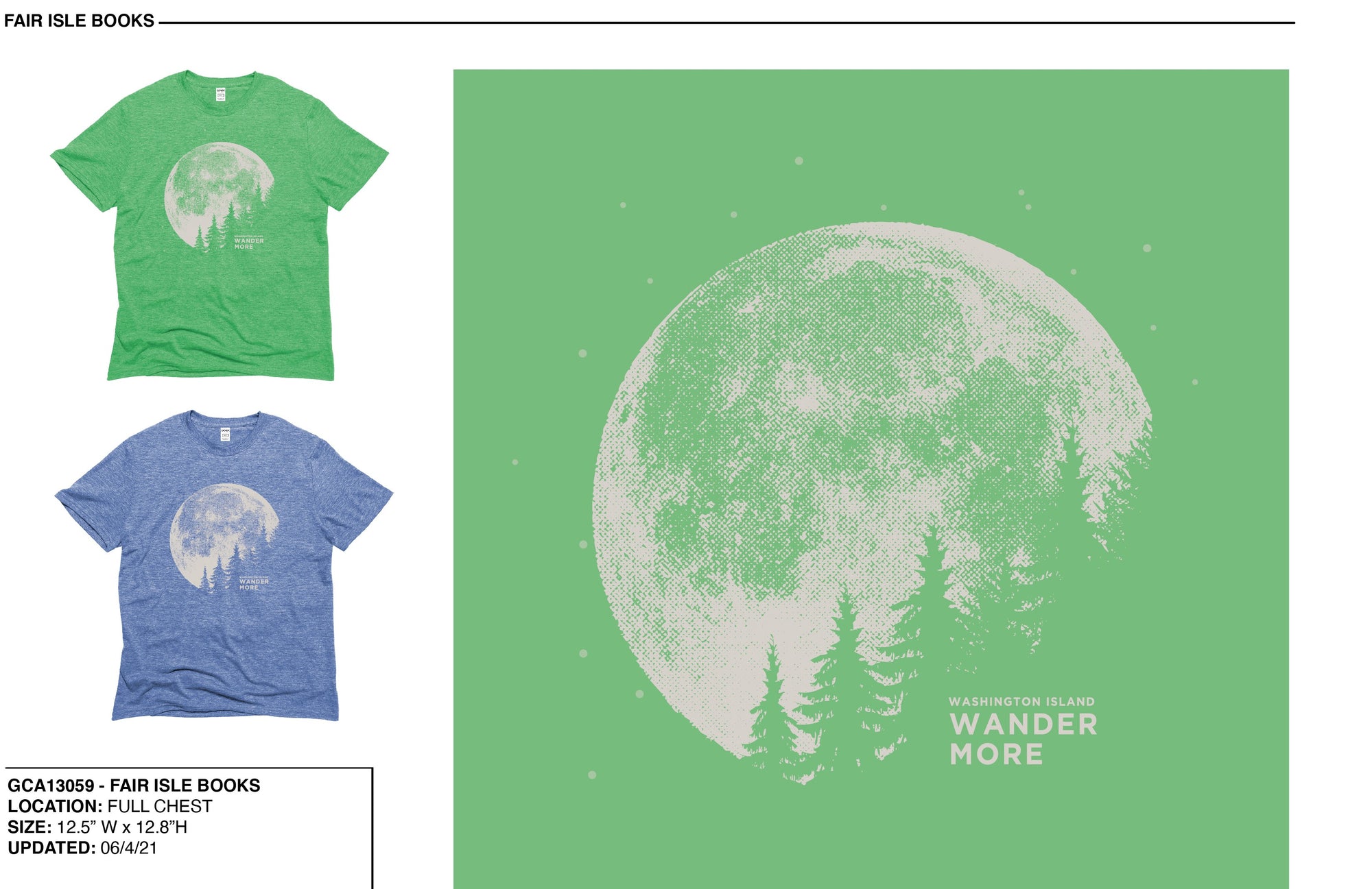 Wander More Short Sleeve Tee Unisex Triblend in light blue or olive (IS)