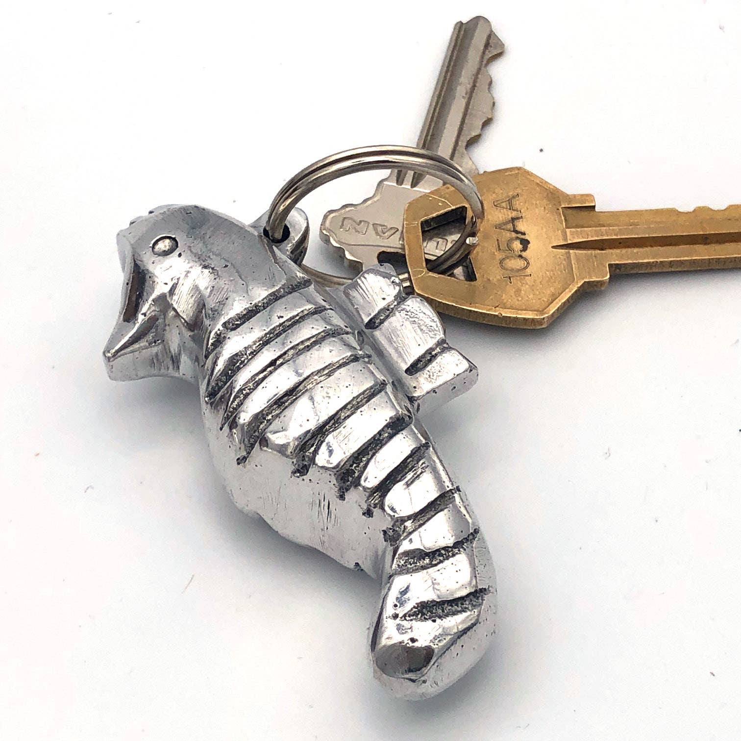 Recycled Aluminum Seahorse Keychain (IS)