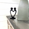 Handcrafted Soapstone Lover&#39;s Heart Sculpture in Black - Smolart