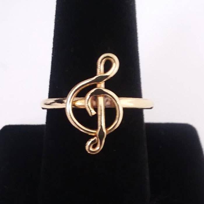 Clef Note Gold Symbol Ring