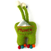 Hand Felted Green Tooth Monster with Bug Eyes (IS)