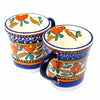 Flared Coffee Cups - Orange and Blue, Set of Two - Encantada