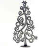 Tabletop Christmas Tree with Stars and Snowflakes, Metal Art (14&quot; x 7.5&quot;) - Croix des Bouquets (H)