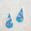 Abalone &amp; Turquoise Striped Teardrop Earrings