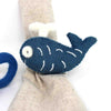 Nautical Shark, Whale &amp; Seahorse Felt Napkin Rings, Set of 4
