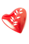 Red Soapstone Heart with African Bamboo Design