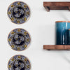 Handmade Pottery 8&quot; Trivet or Wall Hanging, Blue - Encantada