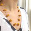 Floating Stone &amp; Maasai Bead Necklace, Pumpkin Spice