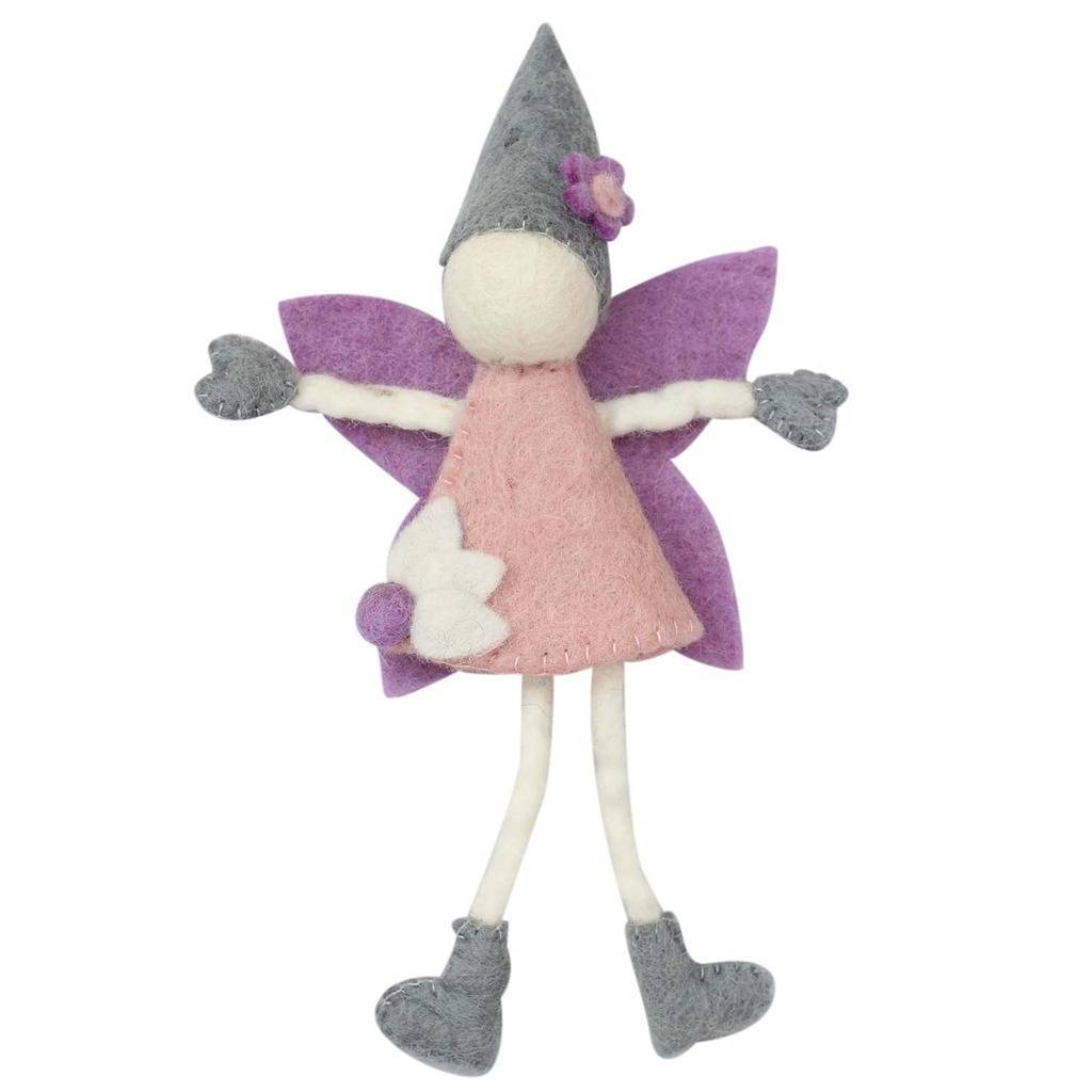 Tooth Fairy Doll with Hat and Pouch for Tooth - Hand felted (IS)